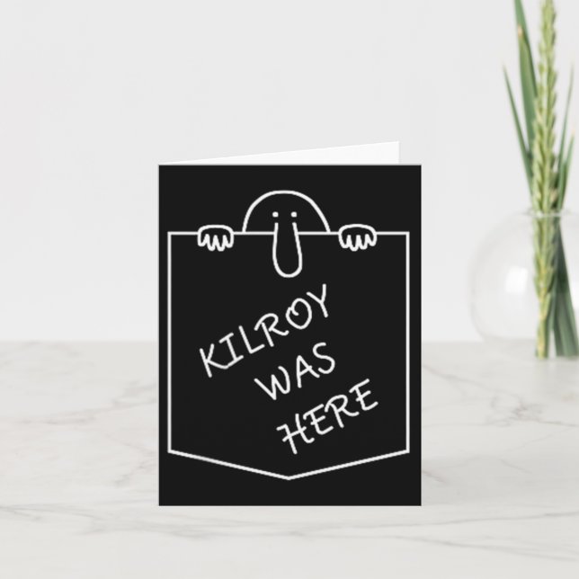 Kilroy war hier Graffiti Art Pocket Karte (Vorderseite)