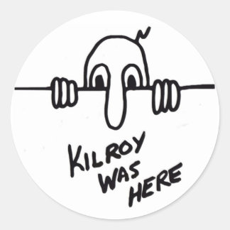 Kilroy war hier runder aufkleber