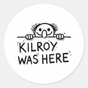 Kilroy was here runder aufkleber
