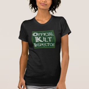 Kilt-Inspektor - keltisches Grün auf Schwarzem T-Shirt