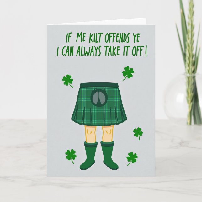 Kilt Offends Ye Take It Off Card Karte (Vorderseite)