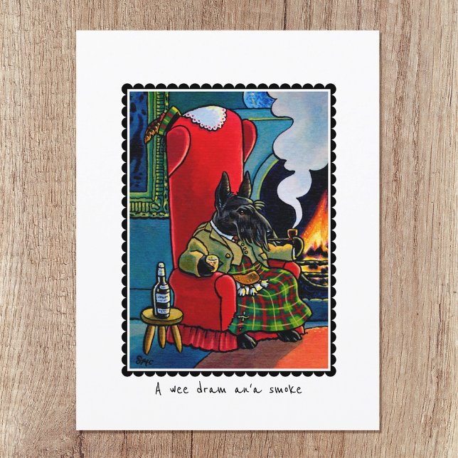 Kilt Wearing Scottish Terrier Dog Custom Postkarte (Von Creator hochgeladen)