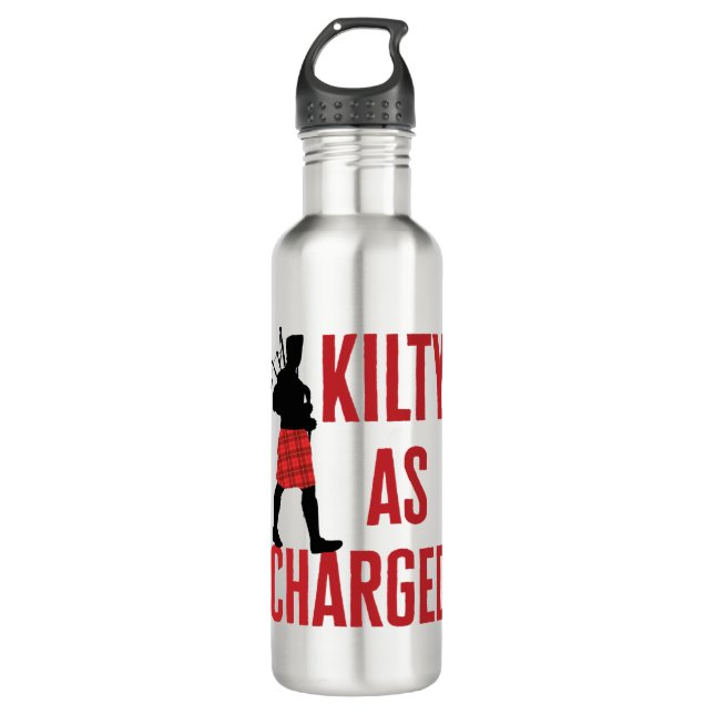 Kilty als Charge Funny Kilt Wearer Pun Joke Edelstahlflasche (Vorderseite)