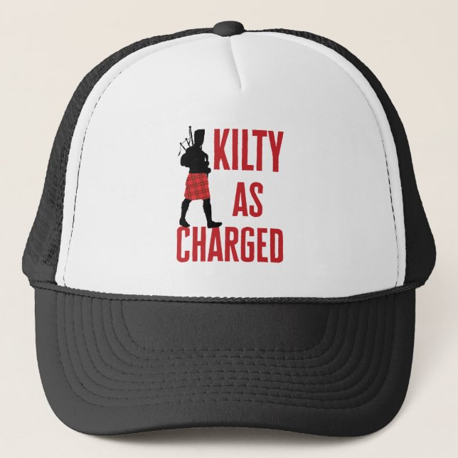 Kilty als Charge Funny Kilt Wearer Pun Joke Truckerkappe (Vorderseite)