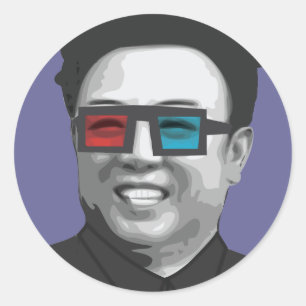 Kim Jong-Il - Nordkorea Runder Aufkleber