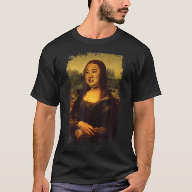 Kim Jong-Un Mona Lisa Mashup Funny North Korea Lea T-Shirt (Vorderseite)