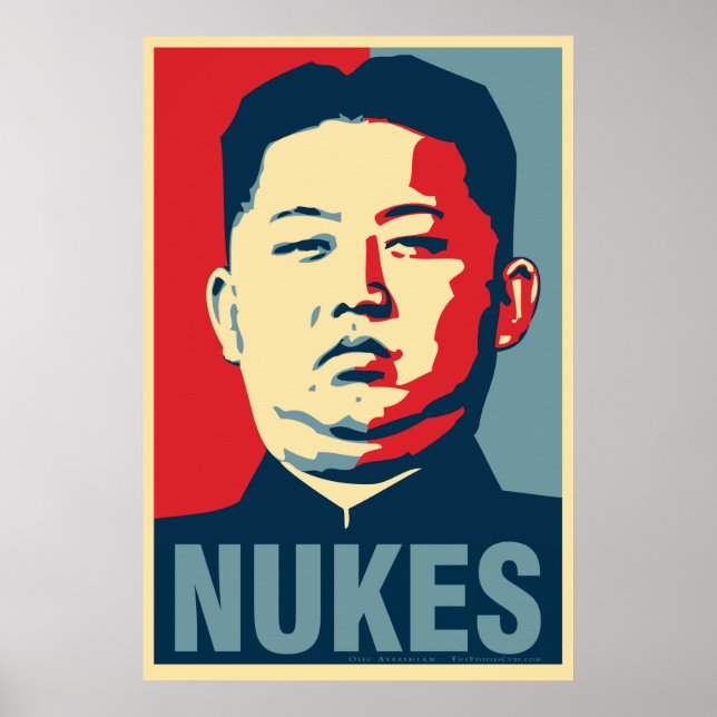 Kim Jong Un "Nukes" Obama Parody Poster (Vorne)