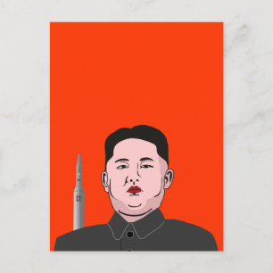 Kim Jong-un & Nuklearrakete Postkarte