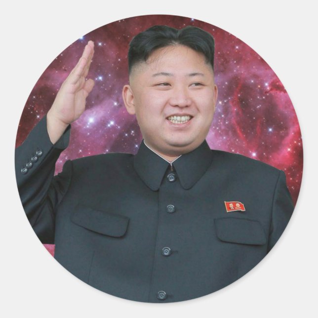 KIM JONG Un SpACEFORCE Runder Aufkleber (Vorderseite)