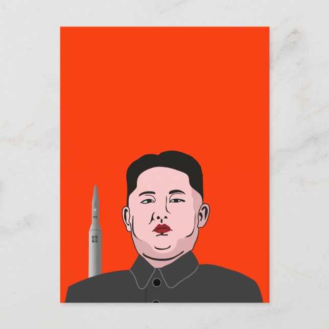 Kim Jong-un und nukleare Rakete Postkarte (Vorderseite)