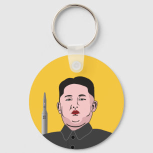 Kim Jong-un und nukleare Rakete Schlüsselanhänger
