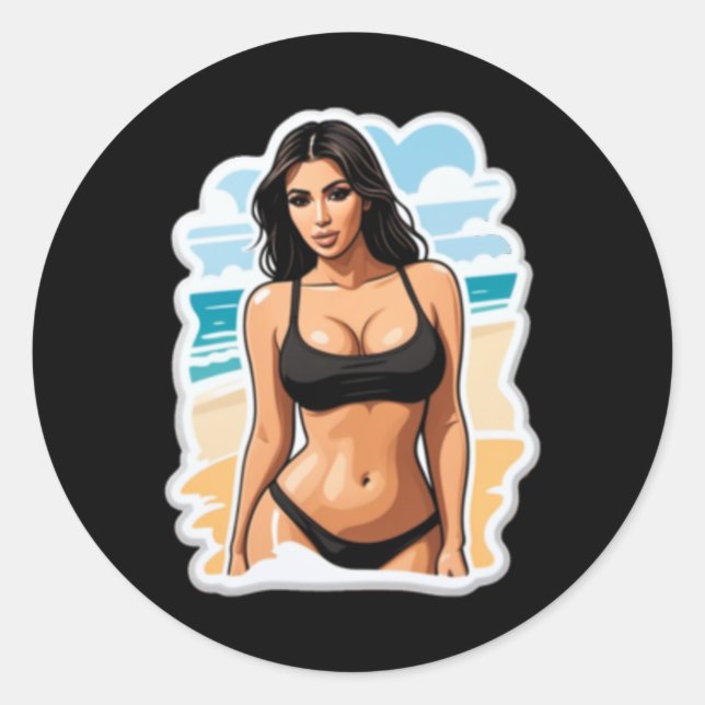 Kim Kardashian Beach Sticker (Vorderseite)