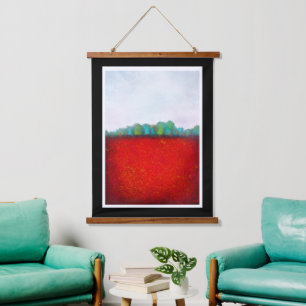 Kim Niles Arbor Landscape RED Wandteppich Mit Holzrahmen