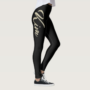 Kim white gold Handwriting Hose Leggings