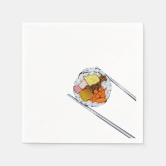 Kimbap Slice mit Chopsticks - Koreanische Kunst de Serviette