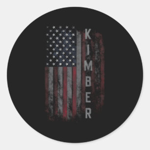 Kimber Family American Flag für Runder Aufkleber