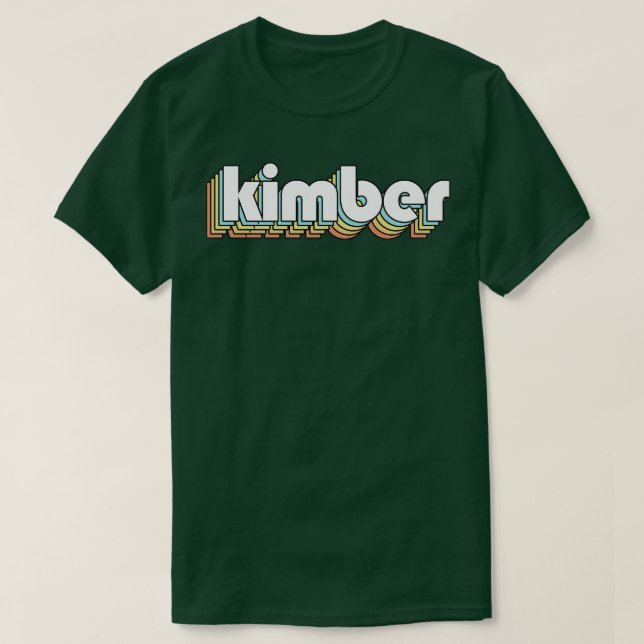Kimber Retro Rainbow Typografie Faded Style T-Shirt (Design vorne)