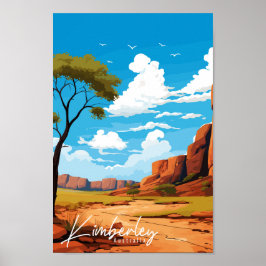 Kimberley Australia Vintage Illustration Poster