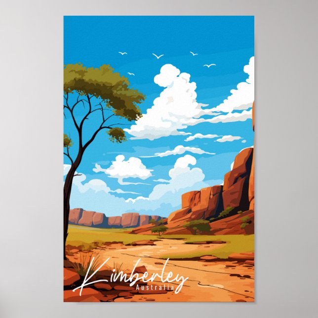 Kimberley Australia Vintage Illustration Poster (Vorne)