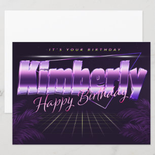 Kimberly Name Vorname lila retro Karte Geburtstag