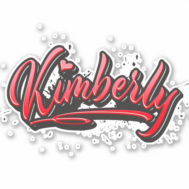 Kimberly red Heart Graffiti Aufkleber Sticker (Vorderseite)
