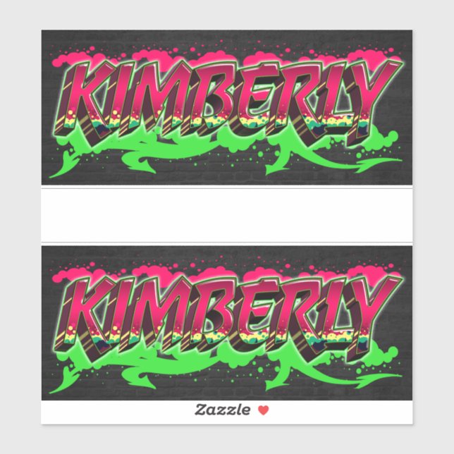 Kimberly Vorname Name Graffiti Aufkleber Sticker (Blatt)