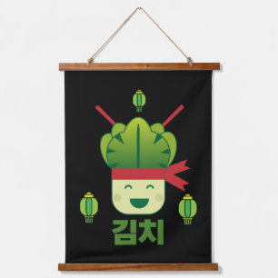 Kimchi Asian Food Wandteppich Mit Holzrahmen