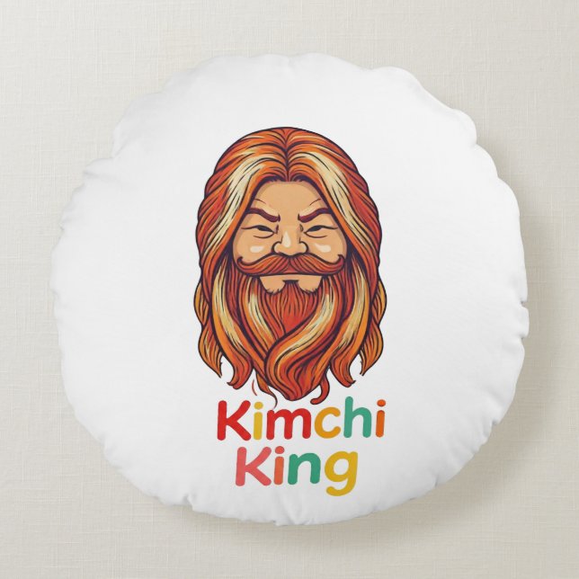 Kimchi King Rundes Kissen (Vorderseite)