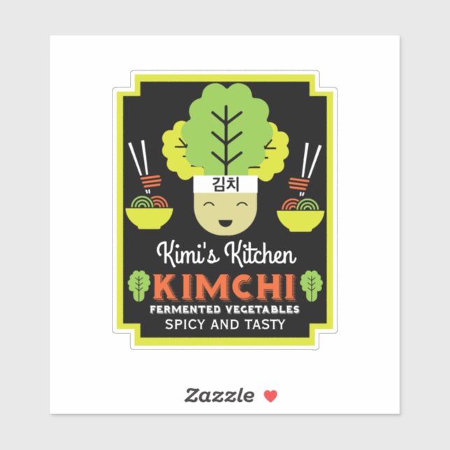 Kimchi Kitchen Zuhause Made Food Aufkleber (Blatt)