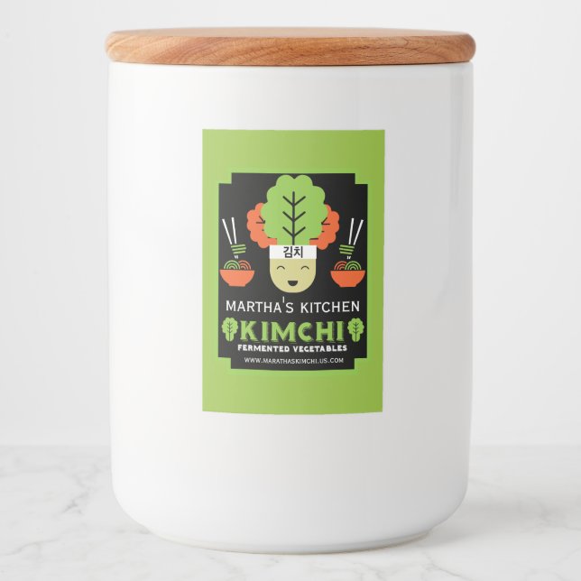 Kimchi Kitchen Zuhause Made Food Lebensmitteletikett (Vorderseite)