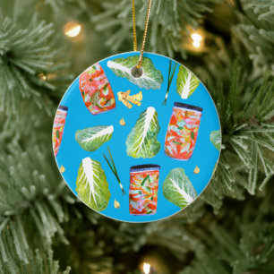 Kimchi Zutaten Fun Fermentation Wasserfarbe Keramik Ornament