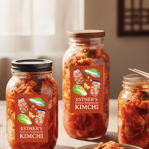 Kimchi-Zutaten Wasserfarbe INDIVIDUELL SELBSTGEMAC Lebensmitteletikett