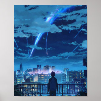 kimi no na wa your name Taki Stars Balcony Poster