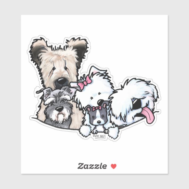 Kimmie Süssen Hund Lover Vinyl Sticker (Blatt)
