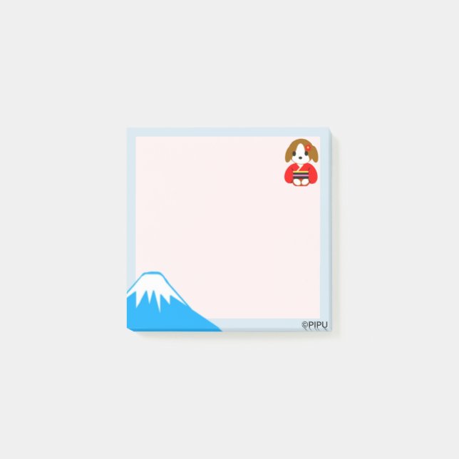 kimono and Mt.Fuji in Japan Post-it Klebezettel (Vorderseite)