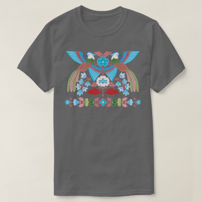 Kimono Birds Cobalt T-Shirt (Design vorne)