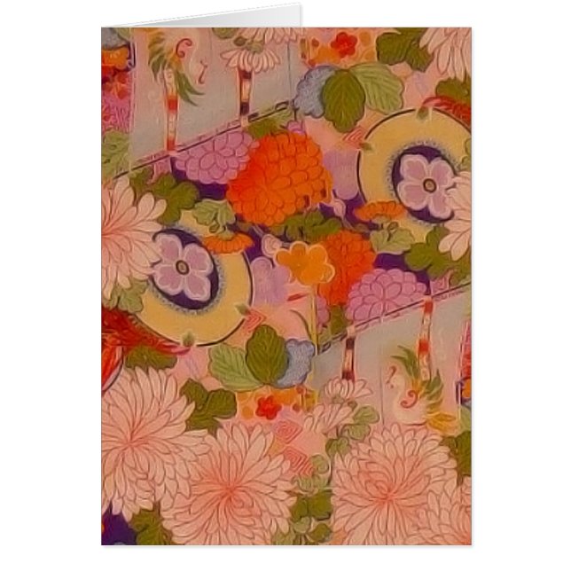 Kimono Blume Rosa Blumenmuster (Vorne)