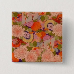 Kimono Blume Rosa Blumenmuster Button