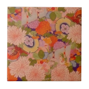 Kimono Blume Rosa Blumenmuster Fliese