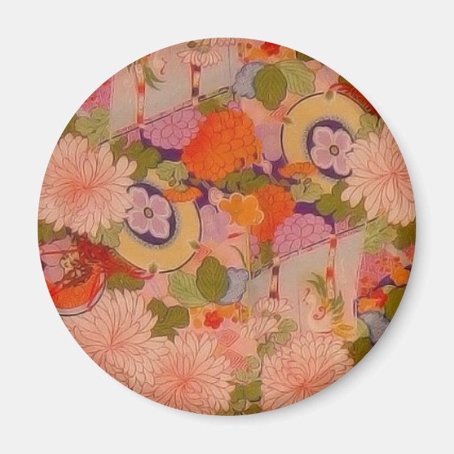 Kimono Blume Rosa Blumenmuster Magnet (Vorne)
