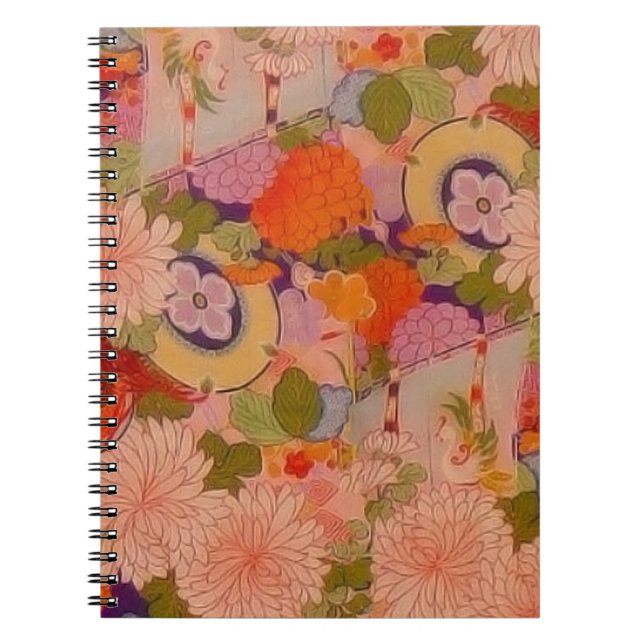 Kimono Blume Rosa Blumenmuster Notizblock (Vorderseite)