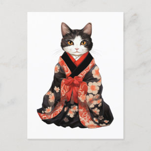 Kimono Cat Postkarte
