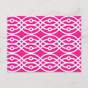 Kimono-Druck, fuchsia-pink und weiß Postkarte