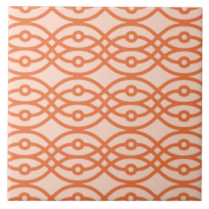 Kimono-Druck, Korallenorange Fliese