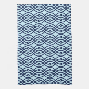 Kimono-Druck, navyblau und hellblau Handtuch