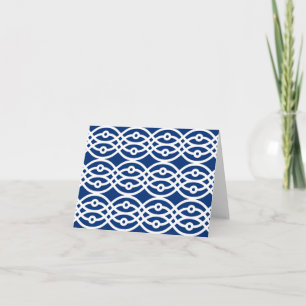 Kimono-Druck, navyblau und weiß Karte