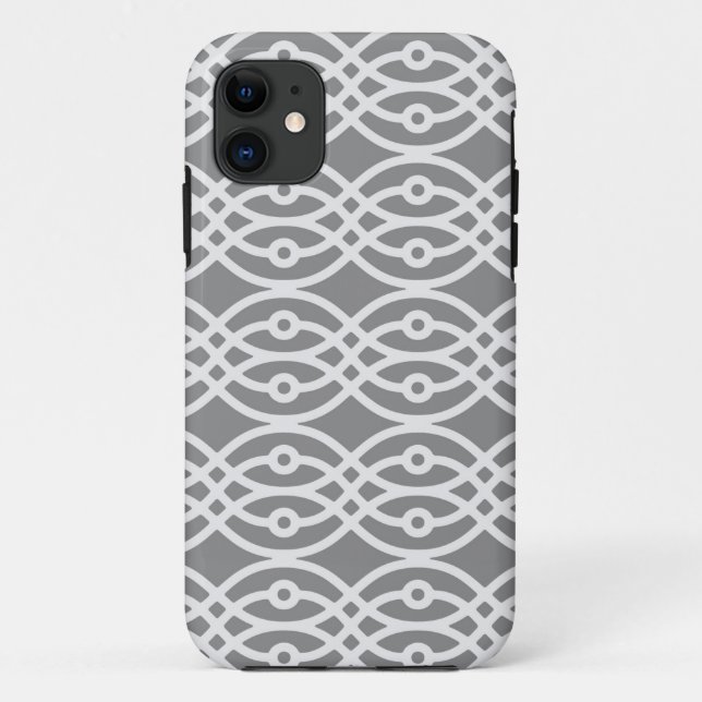 Kimono-Druck, silber und dunkelgrau Case-Mate iPhone Hülle (Rückseite)