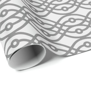 Kimono-Druck, silbergrau mit dunkelgrau Geschenkpapier