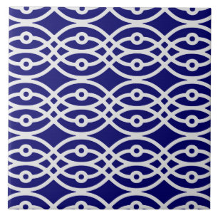 Kimono-Druck, silbergrau und marineblau Fliese