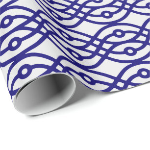 Kimono-Druck, silbergrau und marineblau Geschenkpapier